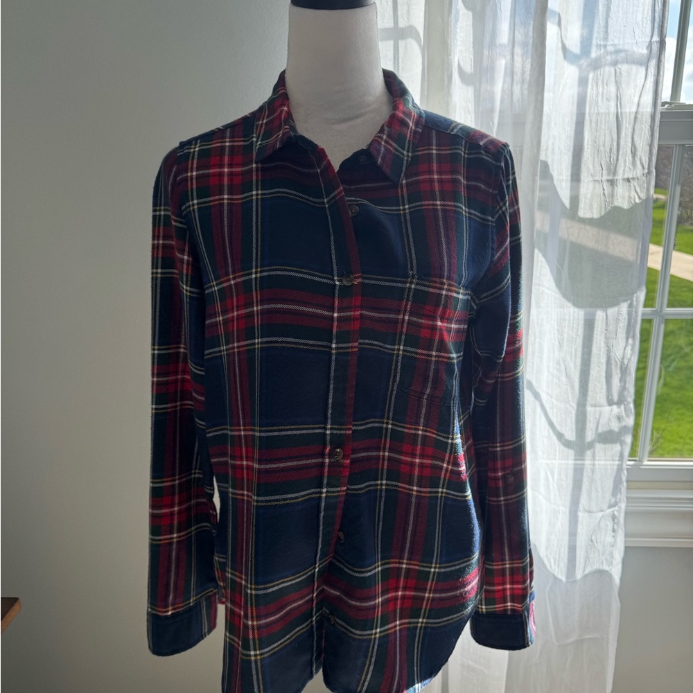 Plaid Button-Up Shirt